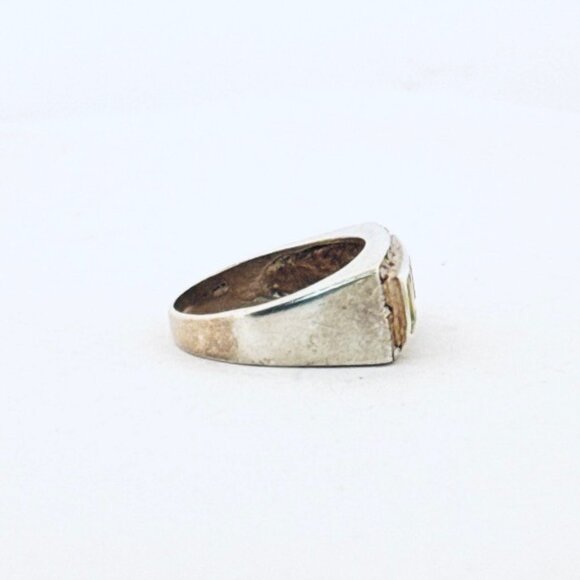 Vintage Sterling Silver 925 Multi-Stone Rectangle Ring Size 7.75 Estate Jewelry - Picture 2 of 12